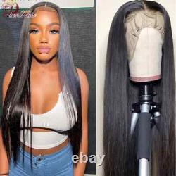 13×4 Hd Lace Frontal Human Hair Wig Transparent Straight Brazilian Hair Glueless