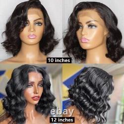 13x1 Transparent Short Bob Wig Body Wave Lace Frontal Human Hair Wigs For Women