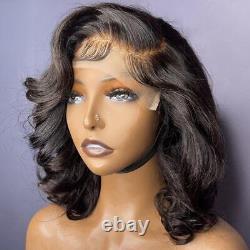 13x1 Transparent Short Bob Wig Body Wave Lace Frontal Human Hair Wigs For Women