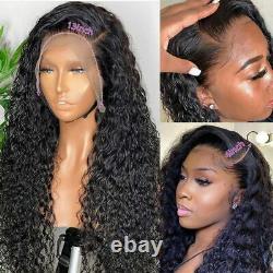 13x4 HD Lace Frontal Human Hair Wigs Curly Brazilian Wigs PrePlucked Transparent