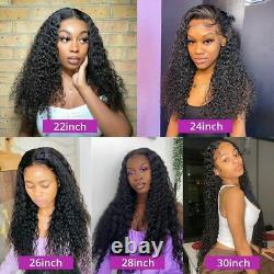 13x4 HD Lace Frontal Human Hair Wigs Curly Brazilian Wigs PrePlucked Transparent