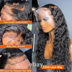 13x4 Hd Deep Wave Human Hair Lace Frontal Wig 30 40Inch Brazilian Water Wave Wig
