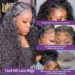 13x4 Kinky Curly Human Hair Wigs Brazilian HD Transparent Lace Frontal Wig
