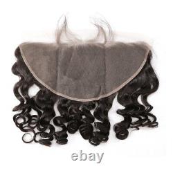 13x4 Lace Frontal Baby Hair Pre Plucked Brazilian Loose Wave Remy Human Hair