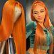 13x4 Lace Frontal Human Hair Ginger Wig Orange Lace Front Human Hair Wigs