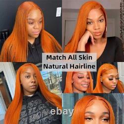 13x4 Lace Frontal Human Hair Ginger Wig Orange Lace Front Human Hair Wigs