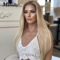 13x4 Lace Frontal Human Hair Ombre Wig Straight 30Inches Guleless Wig 4x4Closure