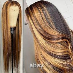 13x4 Lace Frontal Human Hair Wigs For Woman Ombre Honey Blonde Straight Wigs
