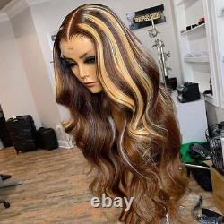 13x4 Lace Frontal Wig Human Hair Wig Brazilian Body Wave 4/27 Highlight 4x4 HD