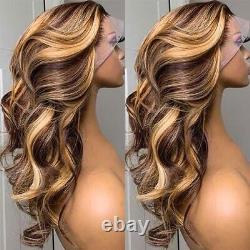 13x4 Lace Frontal Wig Human Hair Wig Brazilian Body Wave 4/27 Highlight 4x4 HD