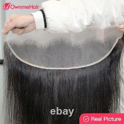 13x4 Transparent Lace Frontal Closure Human Hair Pre Plucked with Baby Hair
