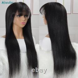 13x4 Transparent Lace Frontal Wig Human Hair Brazilian Bang Wig Human Hair