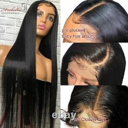 13x5x2 Transparent Lace Frontal Human Hair Wigs With Baby Hair Straight T Part