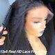 13x6 HD Lace Frontal Wig Kinky Straight Transparent Lace Closure Human Hair Wig