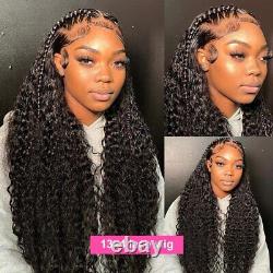 200density Lace Frontal Human Hair Wigs Brazilian Remy Water Curly 13X4For Women