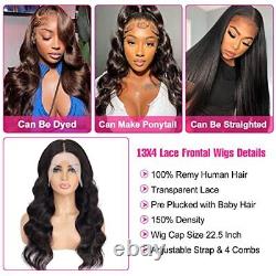26 Inch Body Wave Lace Front Wigs Human Hair Pre Plucked 13x4 Frontal Wigs