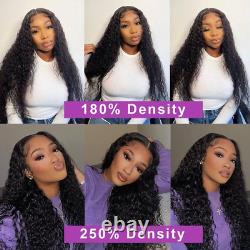 30Inch Transparent Deep Wave Lace Frontal Wig Curly Human Hair Wigs Water Wave