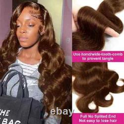32Inch Chocolate Brown Wigs Body Wave 13x4 Lace Frontal Wig Human Hair For Women