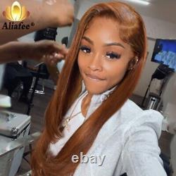 #33 Brown Lace Frontal Human Hair Wig Straight HD 5X5 Lace Closure Wig For Women