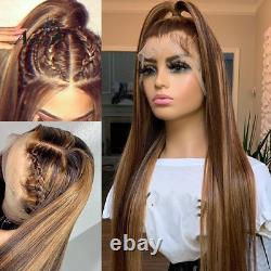 360 Full Lace Frontal Wig Straight HD For Women Human Hair Ombre Highlight