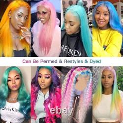 38 Inch Pre Plucked Human Hair Wigs 13x1 Brazilian Straight Lace Frontal Wig180%