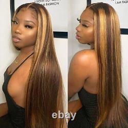 4X4 13X4 Lace Frontal Human Hair Wigs Bone Straight Ombre Highlight HD Lace Wigs