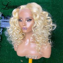 613 Curly Lace Frontal Human Hair Wigs HD Transparent Wigs Orange Colored Wig