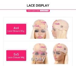 613 Human Hair Transparent 13x4 Lace Frontal Wig Straight 4x4 Lace Closure Wig