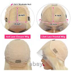 613 Lace Frontal Wig Human Hair Brazilian Straight Blonde Transparent 30 34Inch