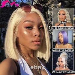 613 Straight Transparent Lace Frontal Human Hair Wig Short Bob Remy Lace Wigs