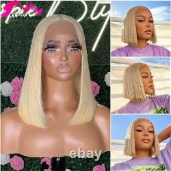 613 Straight Transparent Lace Frontal Human Hair Wig Short Bob Remy Lace Wigs
