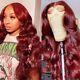 99J Colored 13X4 Lace Frontal Wig Remy Human Hair Pre Plucked For Women180%