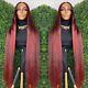 99j Burgundy Human Hair Wig Pre Plucked Red 13x4 Hd Transparent Lace Frontal Wig