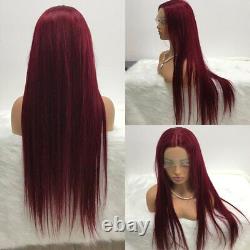 99j Burgundy Human Hair Wig Pre Plucked Red 13x4 Hd Transparent Lace Frontal Wig