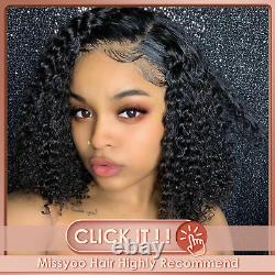 Blonde Pixie Cut Bob Lace Frontal Human Hair Wigs Short Kinky Curly Pre Plucked