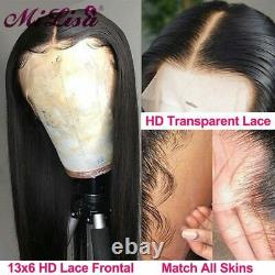 Bone Straight Transparent Lace Frontal Human Hair Wigs 4X4 Lace Closure Wigs