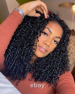 Brazilian Curly 13x4 Transparent Lace Frontal Wig Kinky Curly Virgin Human Hair