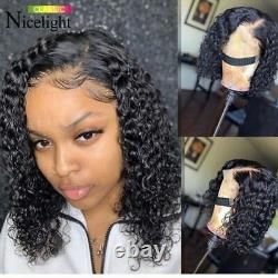 Brazilian Water Wave Lace Frontal Wig Pre-Plucked Curly Closure Wigs Human Hair