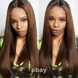 Brown Straight Human Hair Lace Frontal Wig Ombre Lace Front Wig Human Hair Wigs