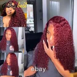 Burgundy 99J Colored Deep Wave Lace Frontal Human Hair WigHD Lace Frontal Wigs