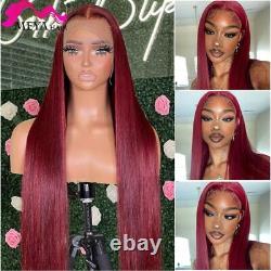 Burgundy HD Transparent Lace Frontal Human Hair Wig 99J Colored Brazilian Hair