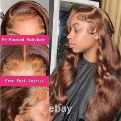 Chocolate Brown Lace 4x4 Closure Wigs Body Wave Lace Frontal Human Hair Wigs