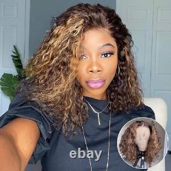 Colored Highlight Human Hair 13x4 Lace Frontal Wig WaveWig Preplucked Brazilian