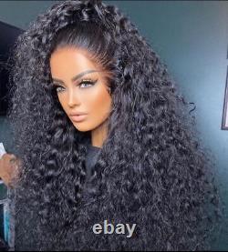 Curly Lace Frontal Human Hair Wigs Deep Wave Glueless Lace Closure Wig Hairline