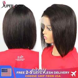 Glueless Wig Pre Plucked Straight Short Bob Wigs Pre Cut Lace Frontal Wig