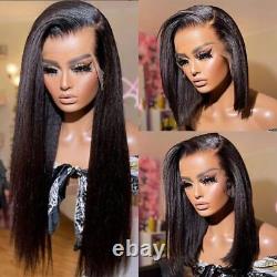 HD 360 Lace Frontal Human Hair Wigs Kinky Straight Lace Kinky Wigs with Bangs
