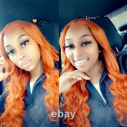 HD Lace Front Human Hair Wigs Orange Ginger Colored Human Hair Wigs Brazilian