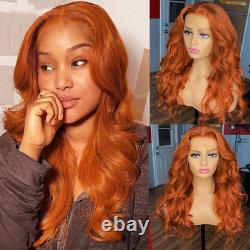 HD Lace Front Human Hair Wigs Orange Ginger Colored Human Hair Wigs Brazilian