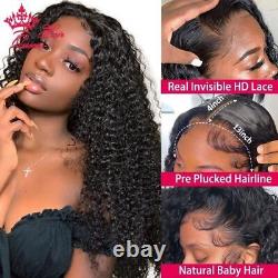 HD Lace Frontal Wigs Deep Curly Wave Full Frontal Human Hair Wigs Pre Plucked