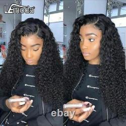 HD Transparent Deep Wave Lace Frontal Human Hair Wig Remy Curly Lace Closure Wig